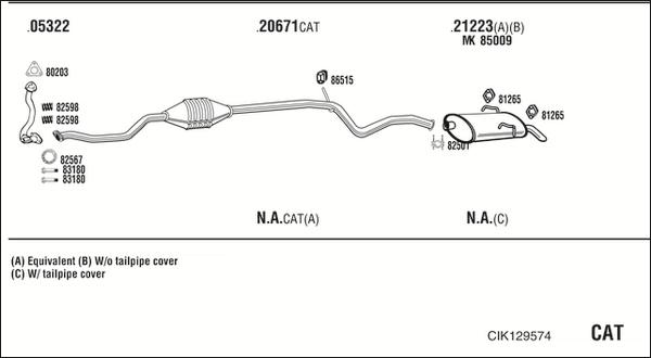 Fonos CIK129574 - Система выпуска ОГ autosila-amz.com