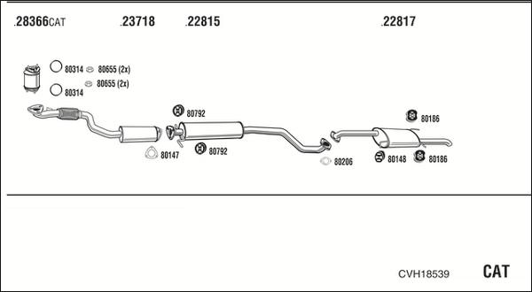 Fonos CVH18539 - Система выпуска ОГ autosila-amz.com