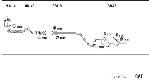 Fonos CVK113242 - Система выпуска ОГ autosila-amz.com