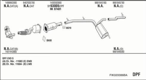 Fonos FIK020086BA - Система выпуска ОГ autosila-amz.com