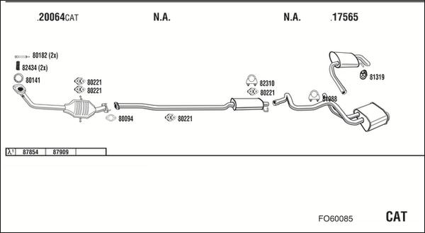 Fonos FO60085 - Система выпуска ОГ autosila-amz.com