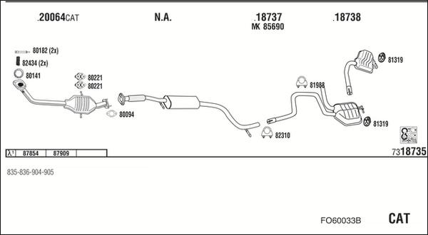 Fonos FO60033B - Система выпуска ОГ autosila-amz.com