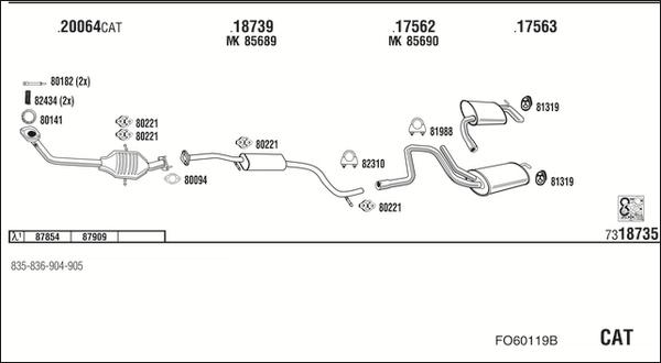 Fonos FO60119B - Система выпуска ОГ autosila-amz.com