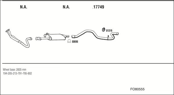 Fonos FO80555 - Система выпуска ОГ autosila-amz.com