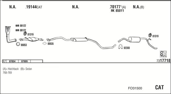 Fonos FO31500 - Система выпуска ОГ autosila-amz.com