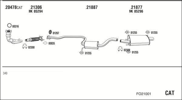 Fonos FO21001 - Система выпуска ОГ autosila-amz.com