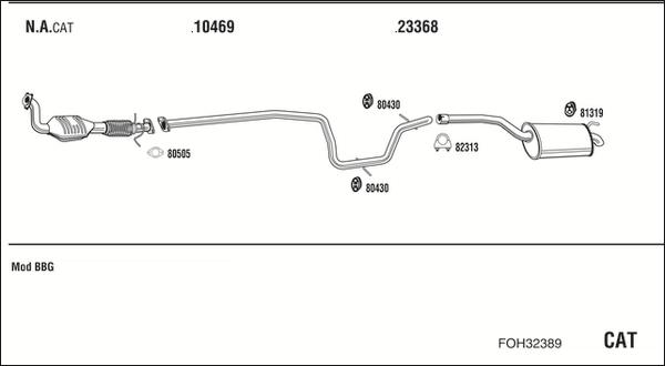 Fonos FOH32389 - Система выпуска ОГ autosila-amz.com