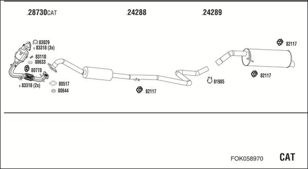 Fonos FOK058970 - Система выпуска ОГ autosila-amz.com