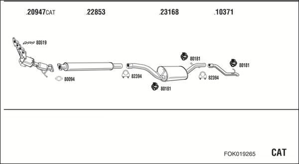 Fonos FOK019265 - Система выпуска ОГ autosila-amz.com