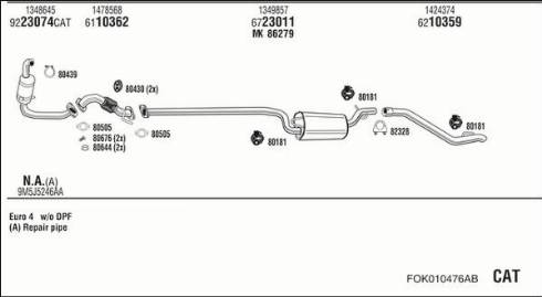 Fonos FOK010476AB - Система выпуска ОГ autosila-amz.com