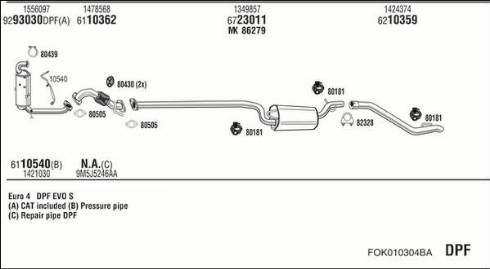 Fonos FOK010304BA - Система выпуска ОГ autosila-amz.com