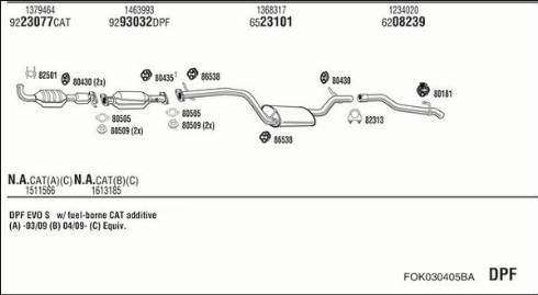 Fonos FOK030405BA - Система выпуска ОГ autosila-amz.com