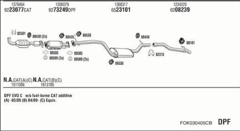 Fonos FOK030405CB - Система выпуска ОГ autosila-amz.com