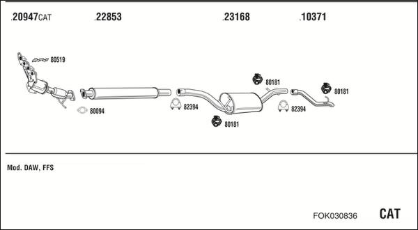 Fonos FOK030836 - Система выпуска ОГ autosila-amz.com