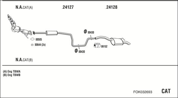 Fonos FOK032693 - Система выпуска ОГ autosila-amz.com