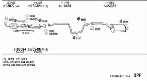 Fonos FOK024461AB - Система выпуска ОГ autosila-amz.com