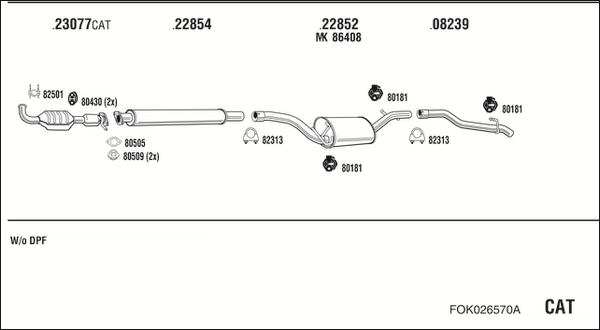 Fonos FOK026570A - Система выпуска ОГ autosila-amz.com