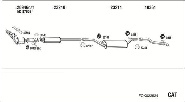 Fonos FOK022524 - Система выпуска ОГ autosila-amz.com