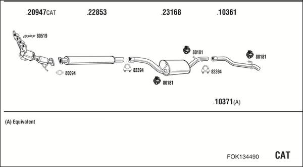 Fonos FOK134490 - Система выпуска ОГ autosila-amz.com