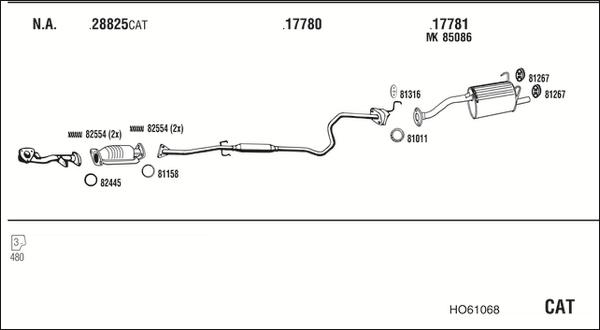 Fonos HO61068 - Система выпуска ОГ autosila-amz.com