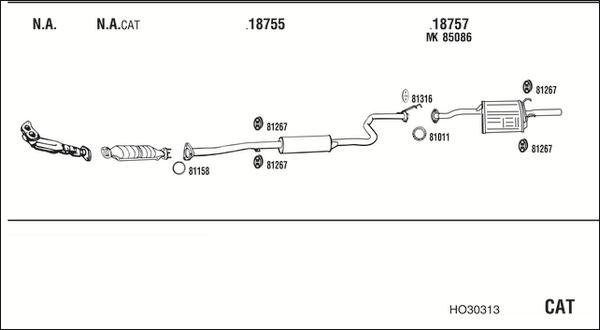 Fonos HO30313 - Система выпуска ОГ autosila-amz.com