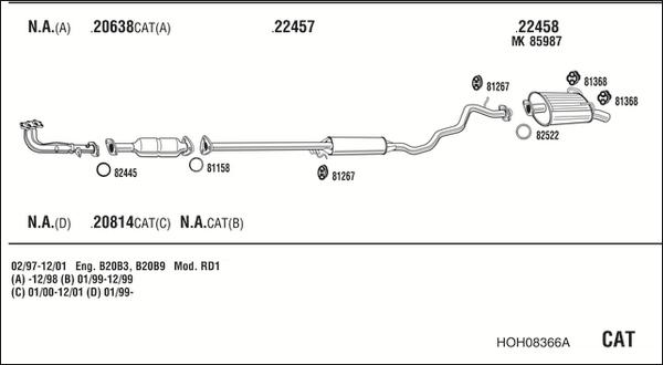 Fonos HOH08366A - Система выпуска ОГ autosila-amz.com