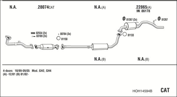 Fonos HOH14594B - Система выпуска ОГ autosila-amz.com