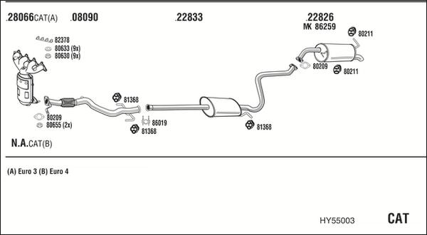 Fonos HY55003 - Система выпуска ОГ autosila-amz.com