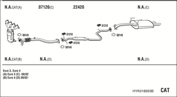 Fonos HYK018693B - Система выпуска ОГ autosila-amz.com