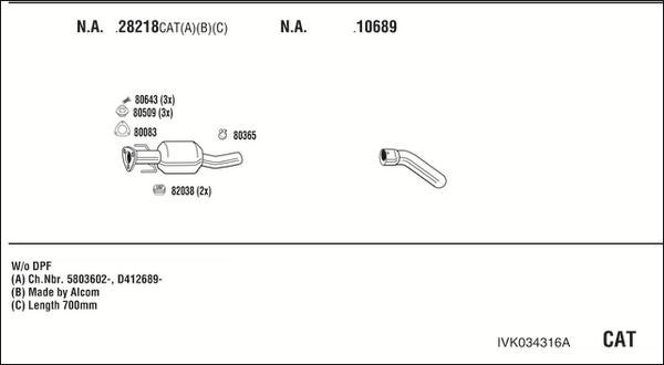 Fonos IVK034316A - Система выпуска ОГ autosila-amz.com