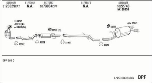 Fonos LNK020034BB - Система выпуска ОГ autosila-amz.com