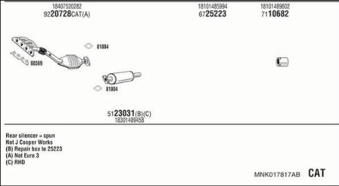 Fonos MNK017817AB - Система выпуска ОГ autosila-amz.com