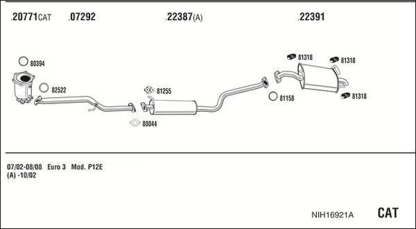 Fonos NIH16921A - Система выпуска ОГ autosila-amz.com
