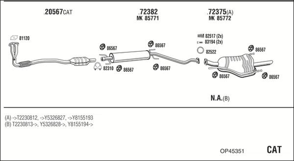 Fonos OP45351 - Система выпуска ОГ autosila-amz.com