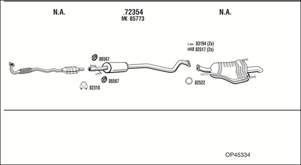 Fonos OP45334 - Система выпуска ОГ autosila-amz.com