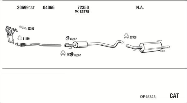 Fonos OP45323 - Система выпуска ОГ autosila-amz.com