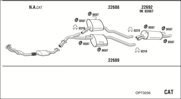 Fonos OP73256 - Система выпуска ОГ autosila-amz.com