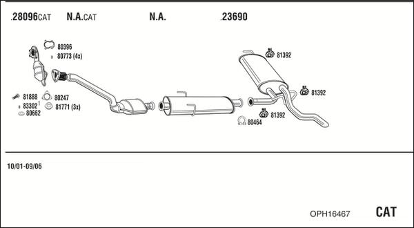 Fonos OPH16467 - Система выпуска ОГ autosila-amz.com