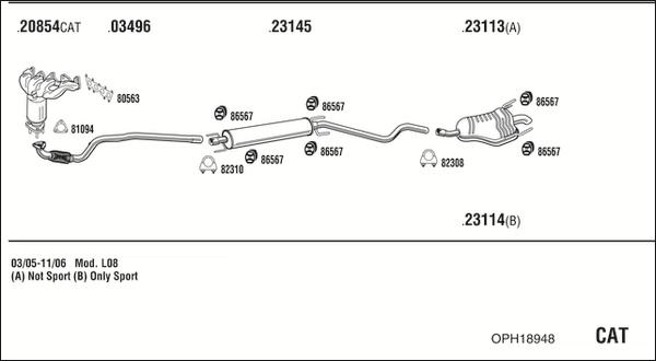 Fonos OPH18948 - Система выпуска ОГ autosila-amz.com