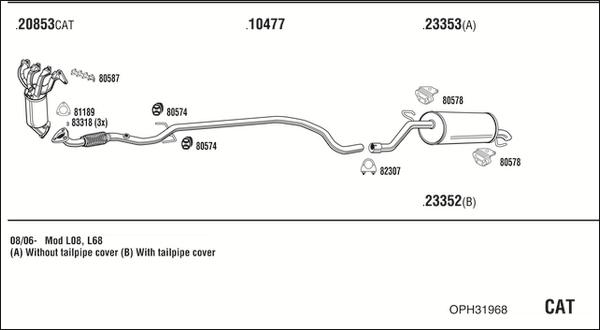 Fonos OPH31968 - Система выпуска ОГ autosila-amz.com