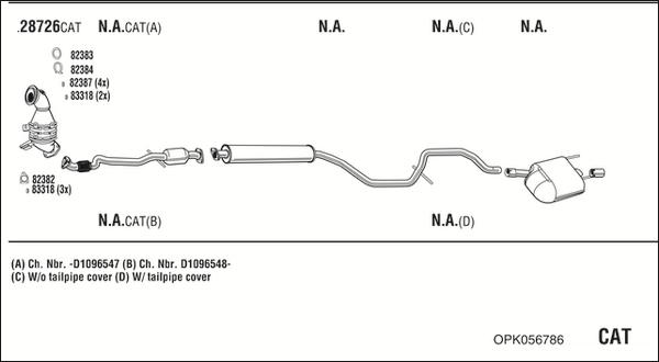 Fonos OPK056786 - Система выпуска ОГ autosila-amz.com