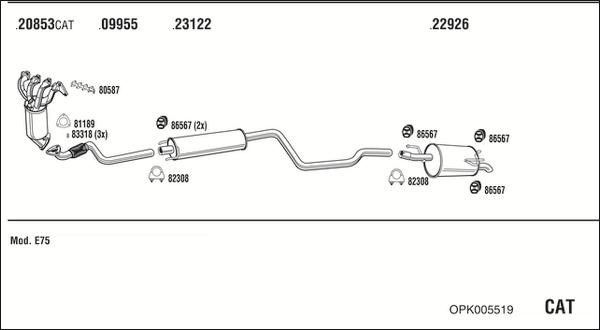 Fonos OPK005519 - Система выпуска ОГ autosila-amz.com