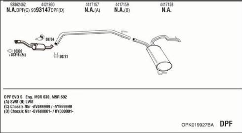 Fonos OPK019927BA - Система выпуска ОГ autosila-amz.com