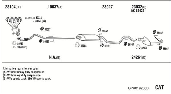 Fonos OPK019268B - Система выпуска ОГ autosila-amz.com