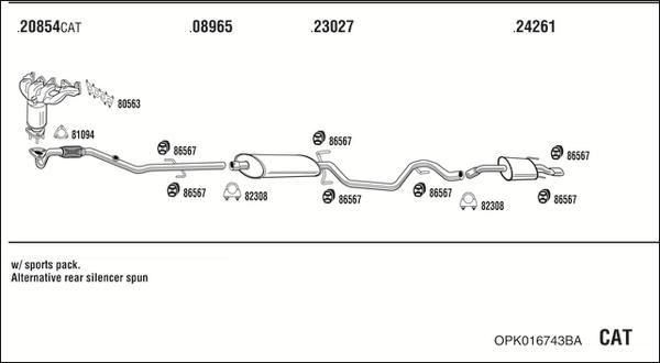 Fonos OPK016743BA - Система выпуска ОГ autosila-amz.com