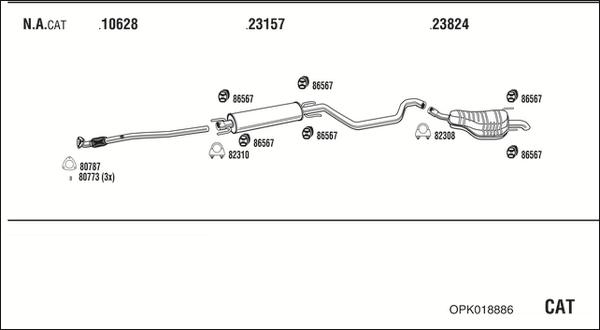 Fonos OPK018886 - Система выпуска ОГ autosila-amz.com