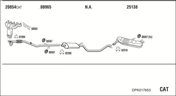 Fonos OPK017653 - Система выпуска ОГ autosila-amz.com