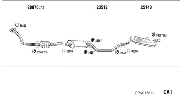 Fonos OPK017211 - Система выпуска ОГ autosila-amz.com