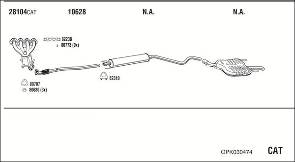 Fonos OPK030474 - Система выпуска ОГ autosila-amz.com