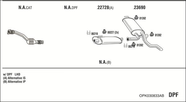 Fonos OPK030833AB - Система выпуска ОГ autosila-amz.com